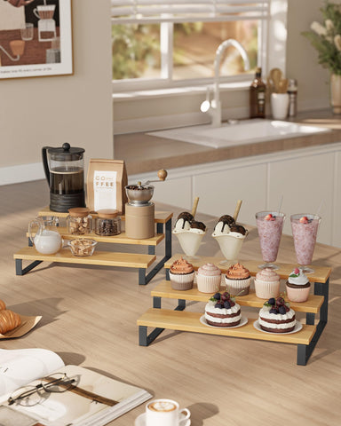 SONGMICS 3-tier cupcake stand displays desserts neatly on the counter