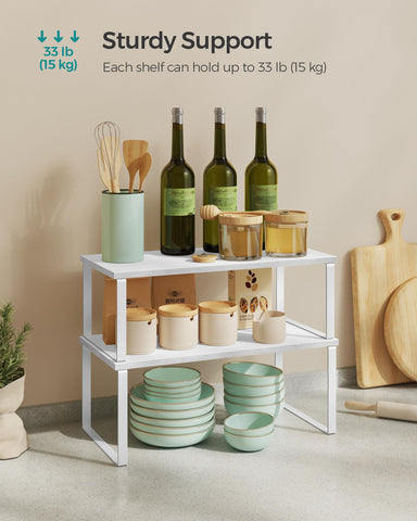 Songmics adjustable stackable design fits varied layouts and grows with your space.