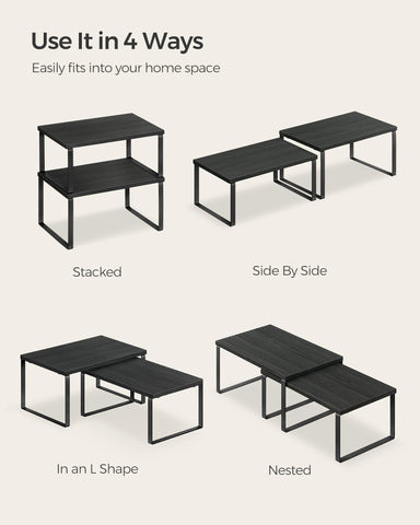 SongMics bathroom storage shelf in charcoal black adds neat storage space.