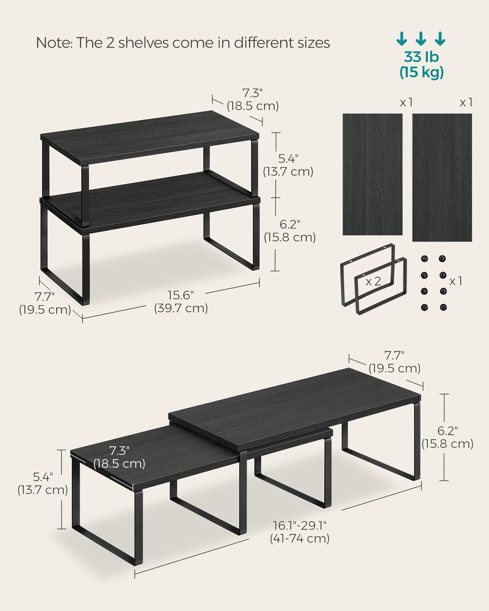 Songmics bedroom desk organizer in ink black keeps items neat