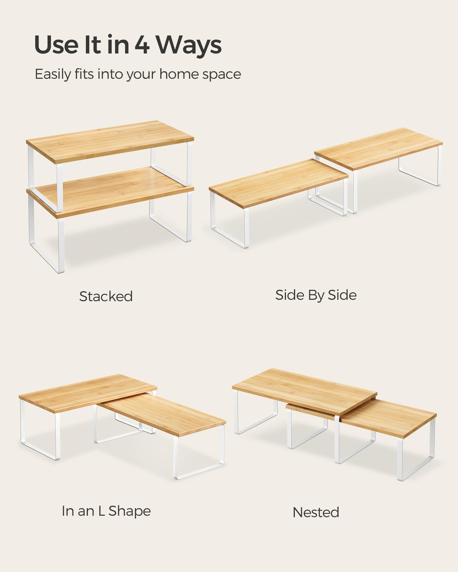 SONGMICS bedroom desk organization using compact shelves