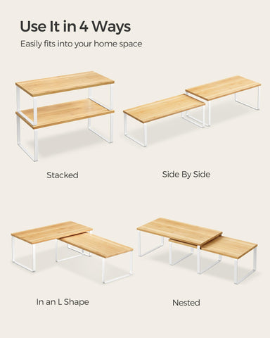 SONGMICS bedroom desk organization using compact shelves