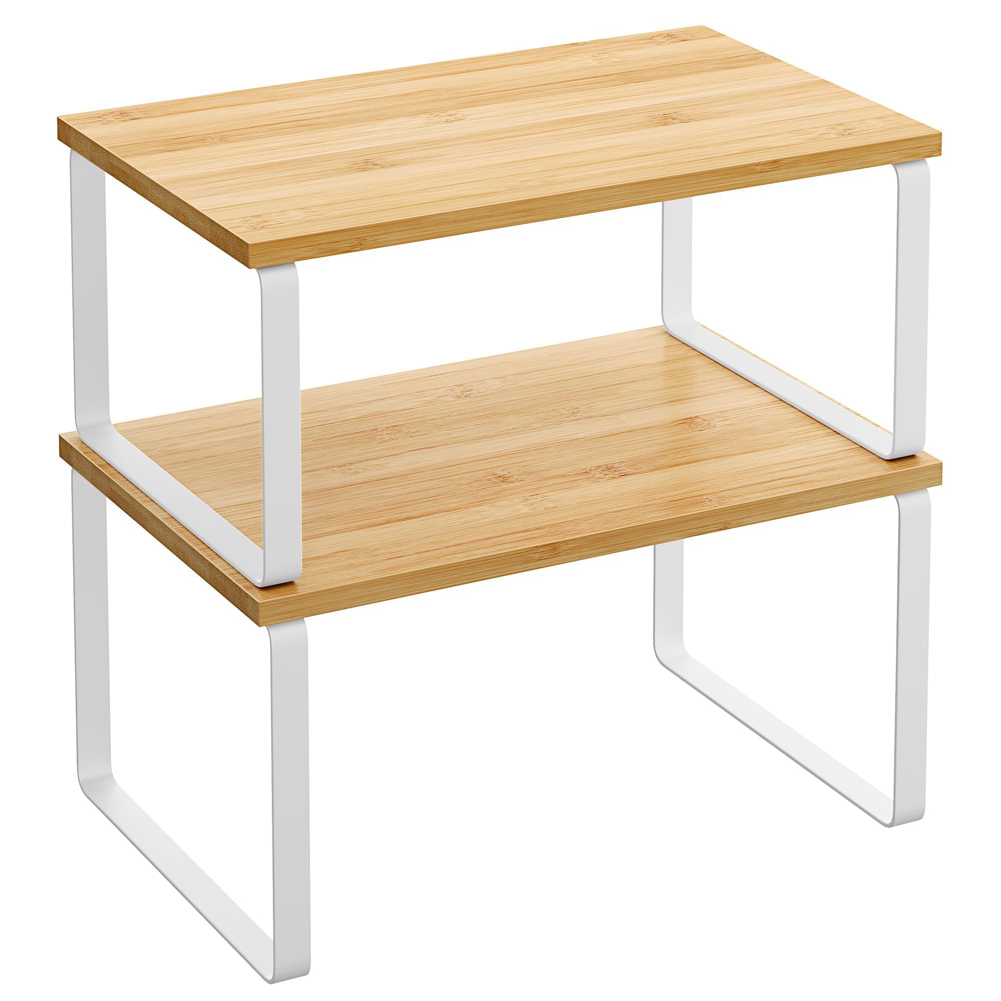 SONGMICS cabinet organizer shelf in cloud white, ideal spice storage and quick access.