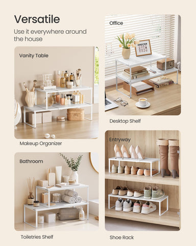 SONGMICS cabinet organizer offers multiple levels for versatile storage