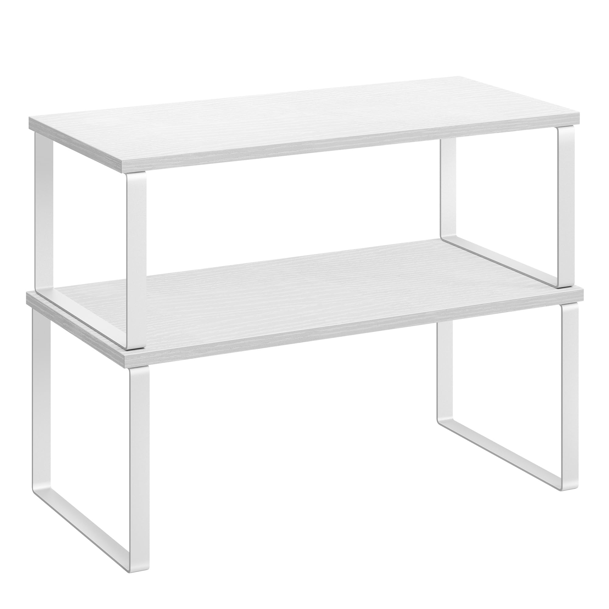 Songmics cabinet organizer shelf 2-pack in cloud white keeps spices neatly visible and accessible.