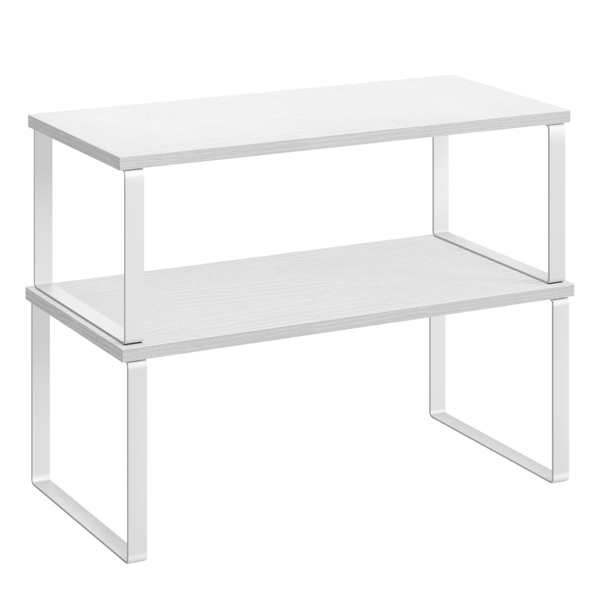 Songmics cabinet organizer shelf 2-pack in cloud white keeps spices neatly visible and accessible.