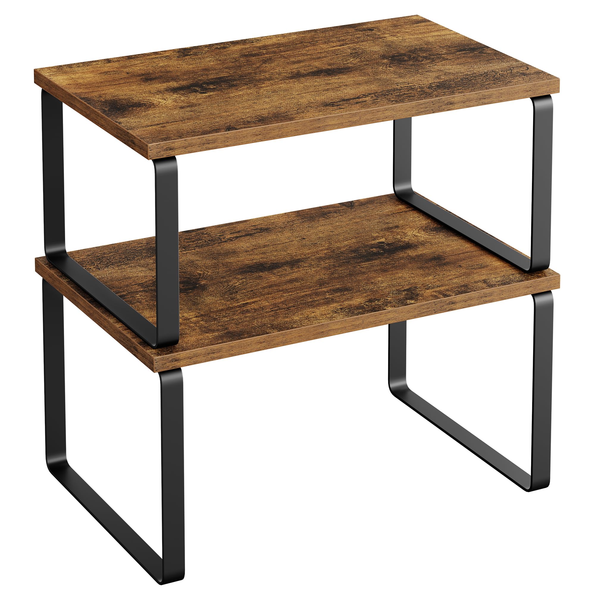 Songmics cabinet organizer shelf front view shows sturdy construction for easy kitchen storage.