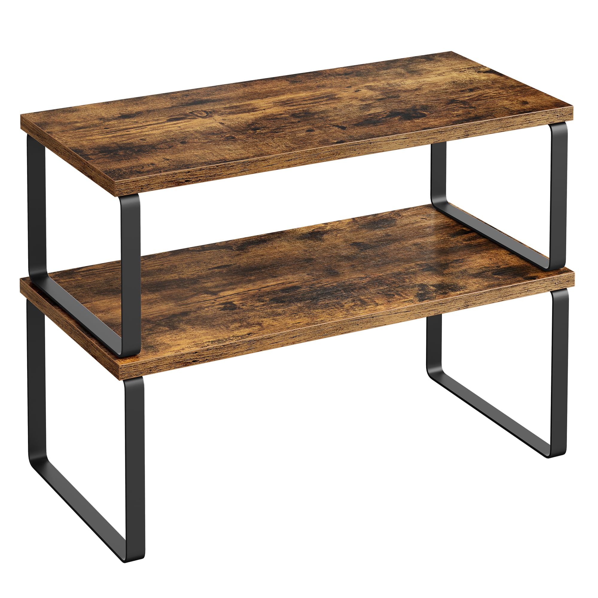 Songmics cabinet organizer shelf in ink black for organized kitchen storage and quick access