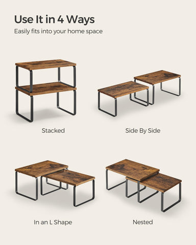 SONGMICS ink-black and rustic-brown finish suits modern kitchens