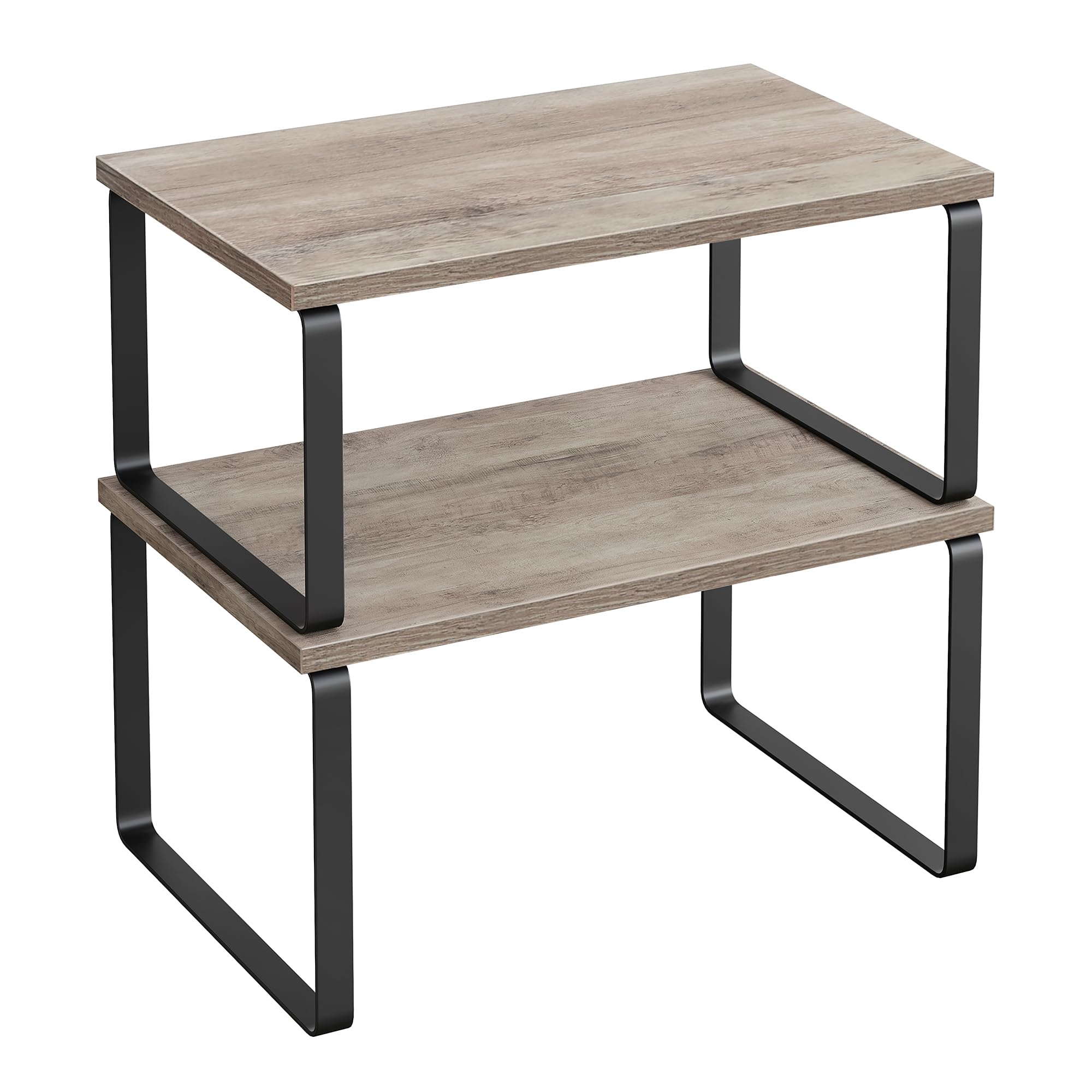 Songmics cabinet organizer shelf in ink black enhances compact kitchen storage.