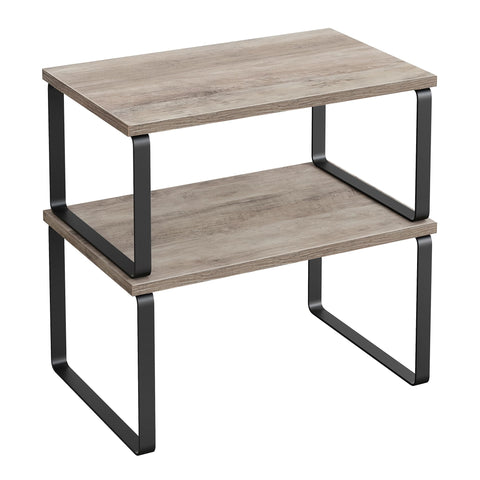 Songmics cabinet organizer shelf in ink black enhances compact kitchen storage.