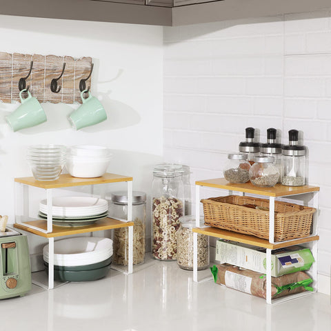 SONGMICS cabinet organizer shelf kitchen setup for efficient counter use
