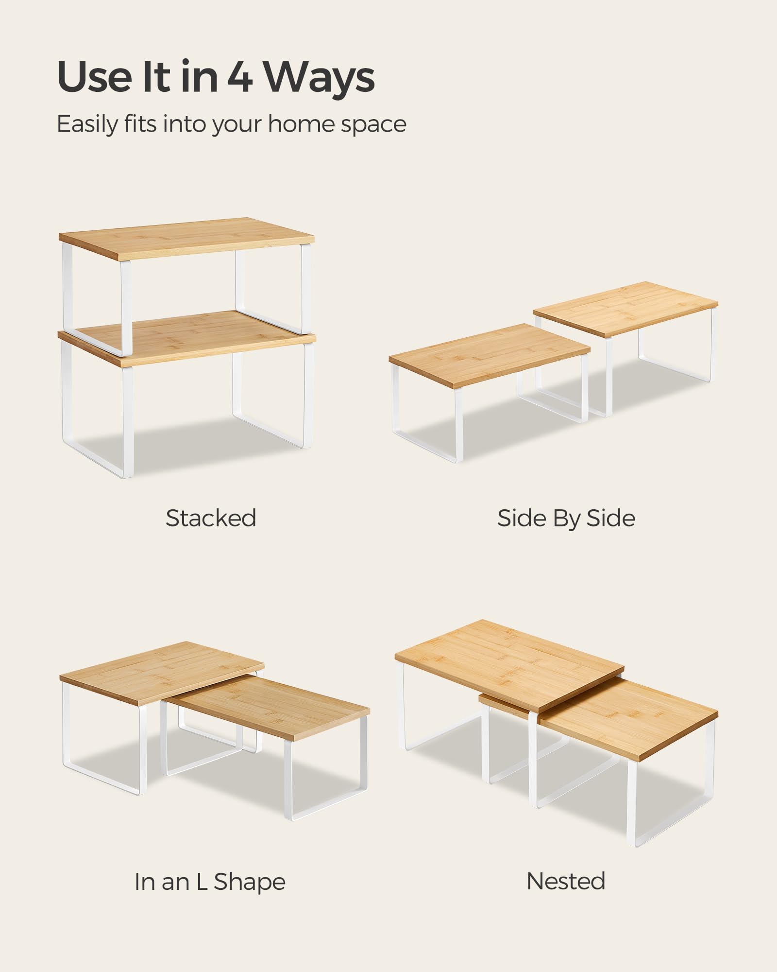 SONGMICS cabinet organizer shelf aids pantry organization and easy item access