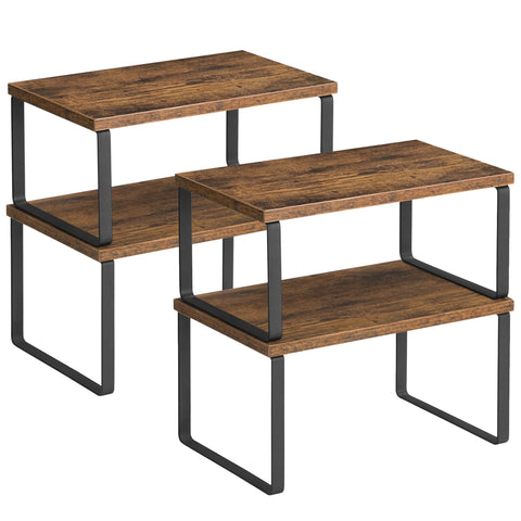 SONGMICS cabinet organizer shelf on countertop offering easy spice storage and accessibility