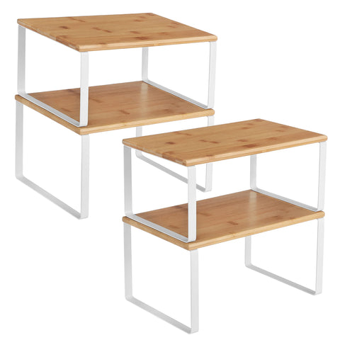 SONGMICS cabinet organizer shelf top view showcases space-saving design for busy countertops