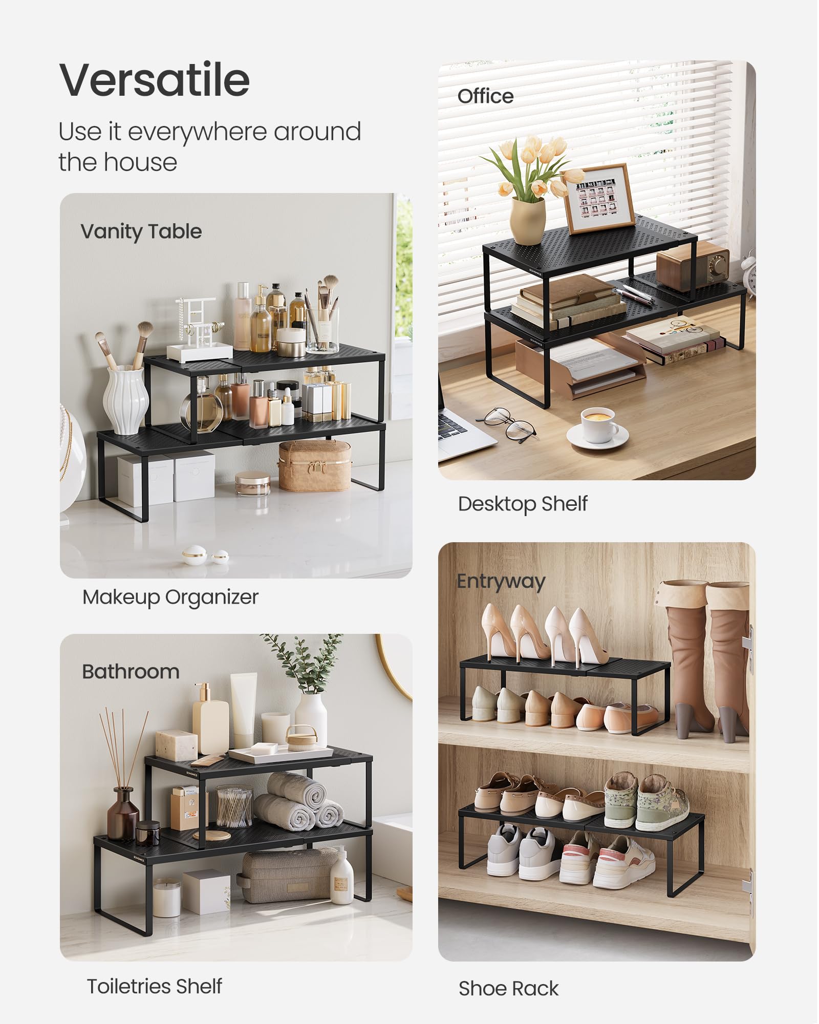 SONGMICS countertop storage system saves space on surfaces