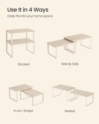SONGMICS dining room display shelves showing versatile storage use