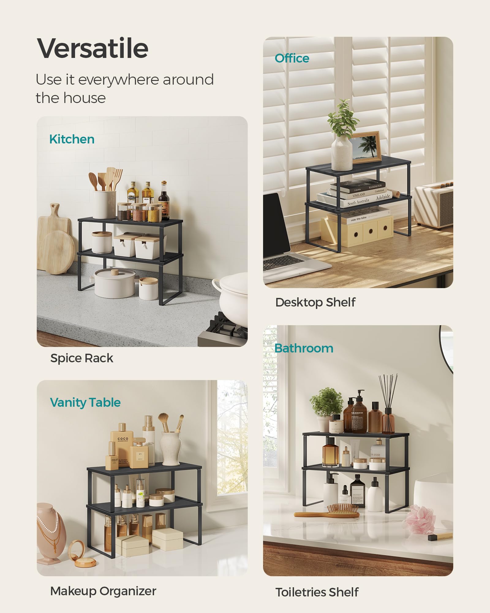 Songmics dining room storage in ink black elevates table decor and storage