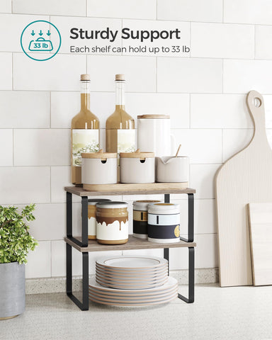 Songmics display shelf for dining table in ink black elevates centerpieces.