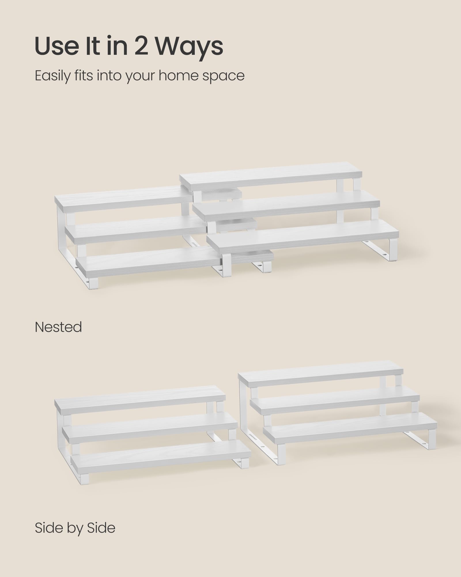 Songmics engineered wood and metal construction provides sturdy, lasting support.