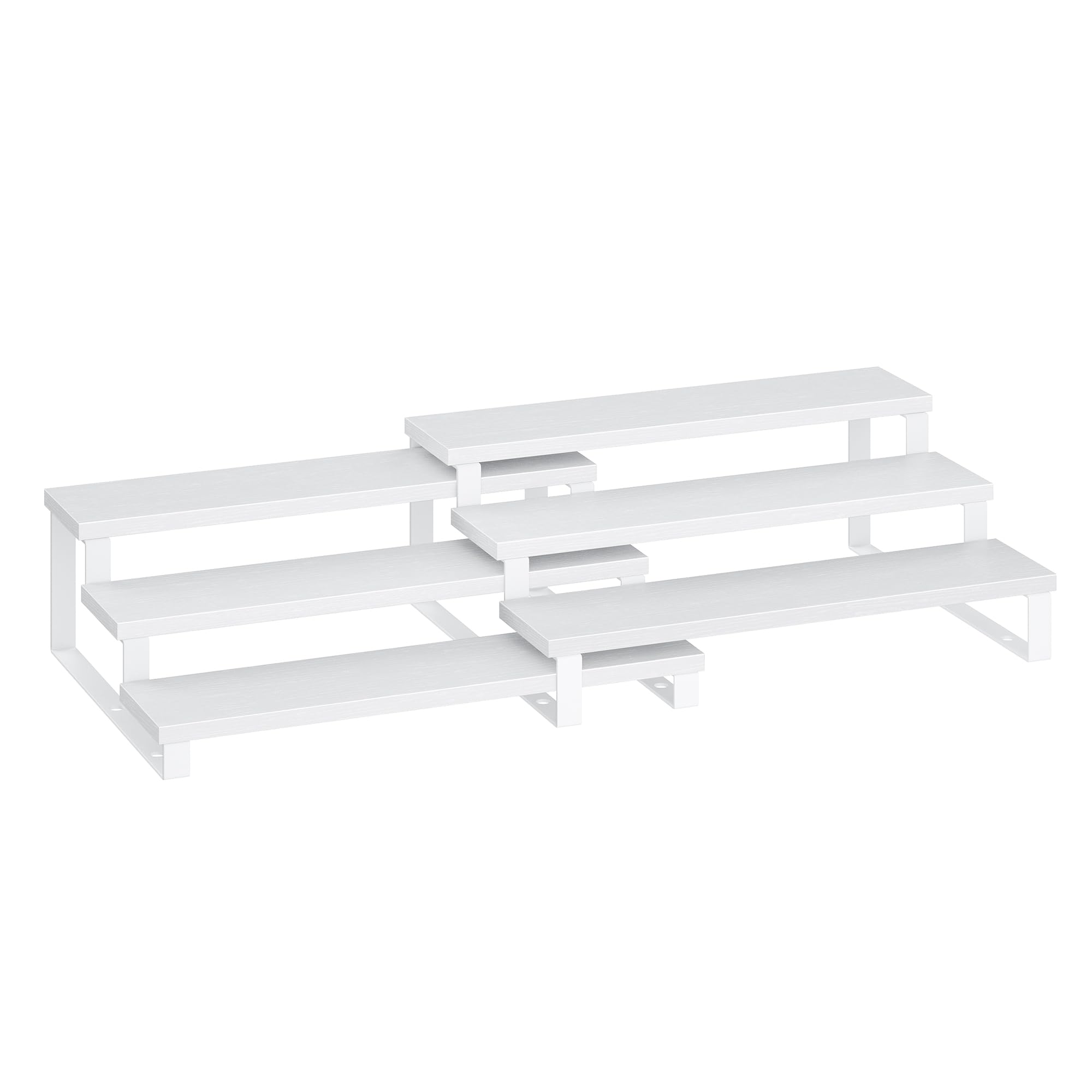Songmics display risers pair in snow white and cloud white for chic, organized display.