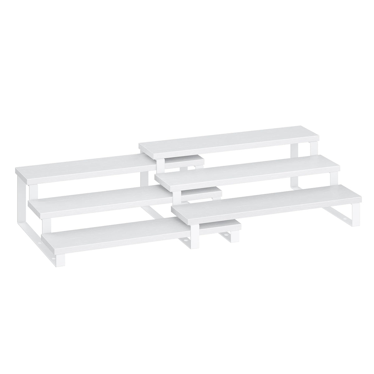 Songmics display risers pair in snow white and cloud white for chic, organized display.