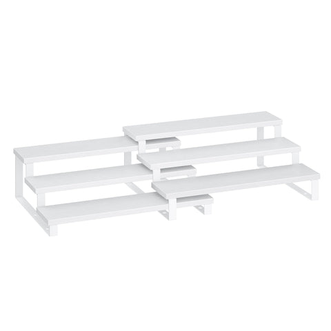 Songmics display risers pair in snow white and cloud white for chic, organized display.