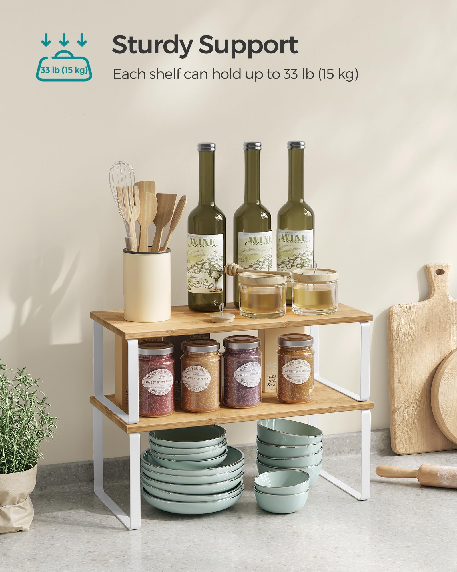 SONGMICS durable engineer wood and metal shelf system in action