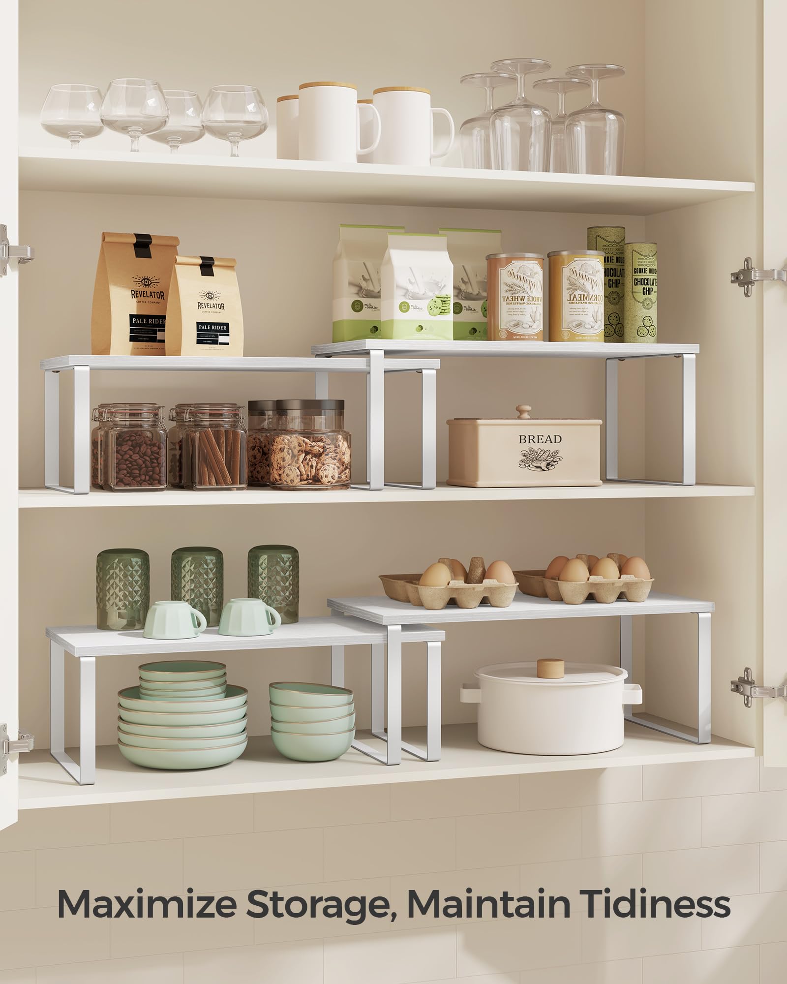 Songmics durable metal and engineered wood construction supports heavy jars securely.