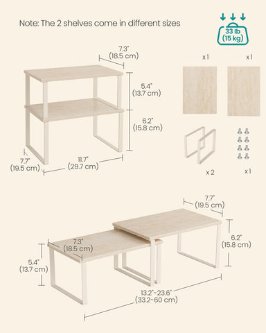 SONGMICS easy-assembly kitchen organizers ready to set up quickly