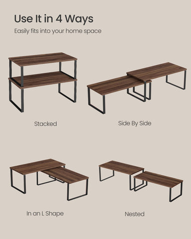 SONGMICS expandable design adapts to space with optional L-shape configuration.