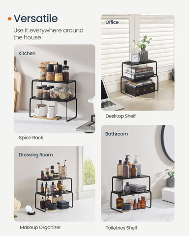 SONGMICS HOME compact counter shelves maximize small spaces and expand as needed