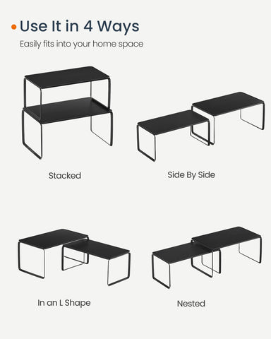 SONGMICS HOME ink black finish highlights sturdy bamboo and steel construction
