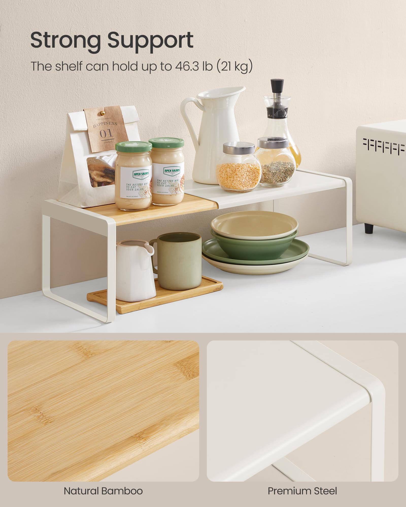 Songmics Home spice rack assembles quickly with clear instructions.