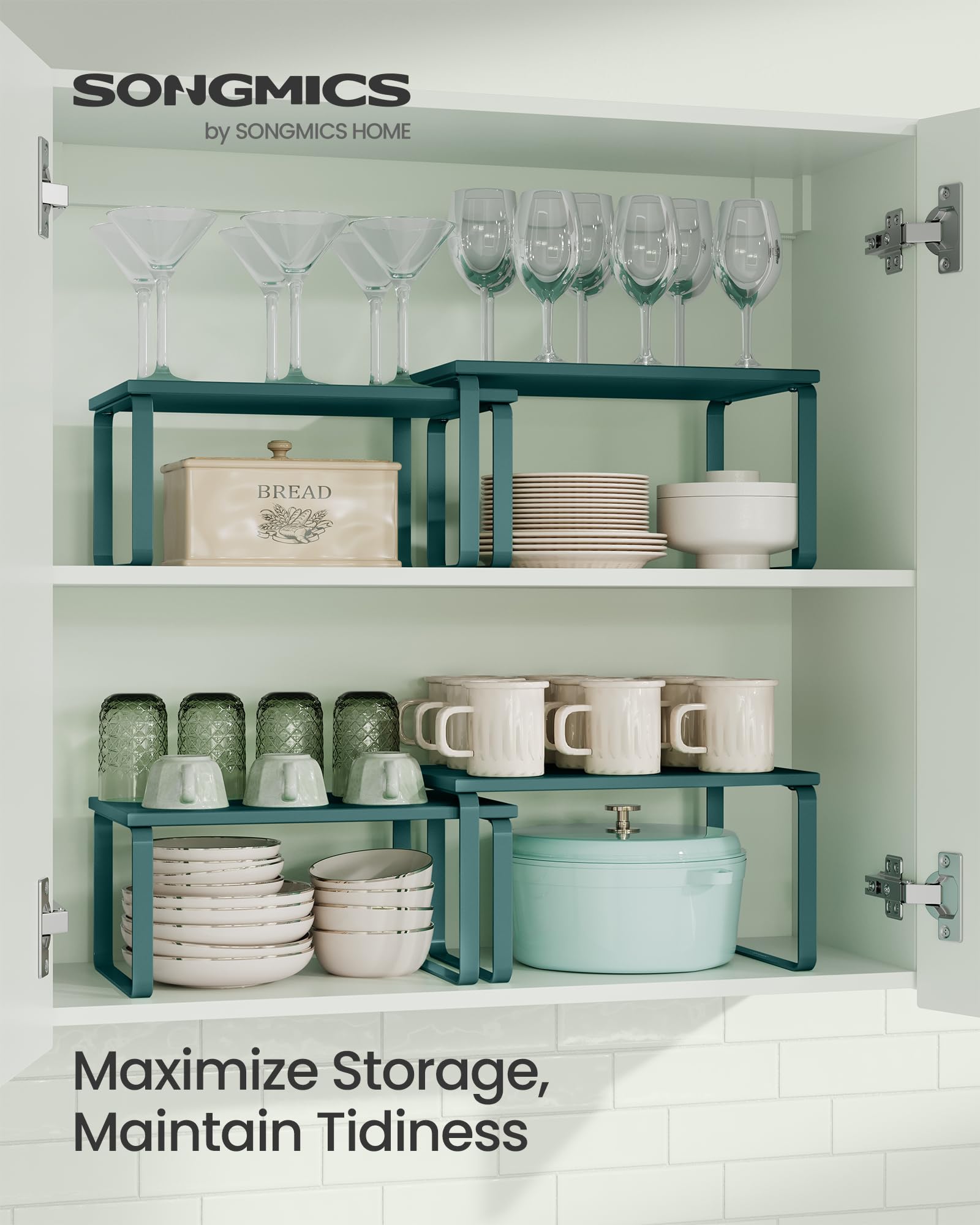 SONGMICS kitchen counter spice rack keeps essentials visible and within reach