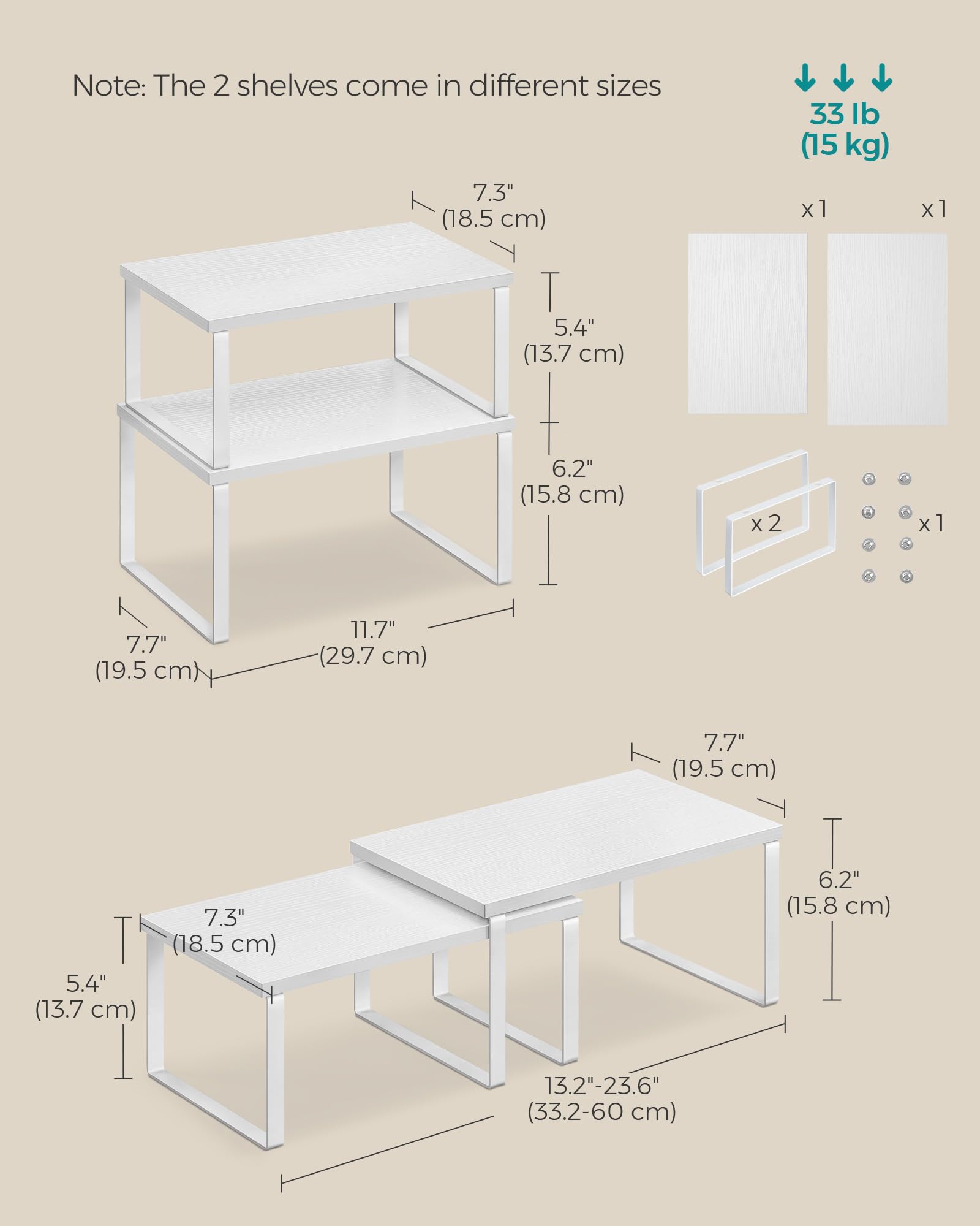 SONGMICS kitchen spice rack with four shelves in stacked layout for pantry efficiency