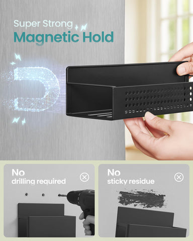 SongMICS magnetic organizer on washing machine frees counter space