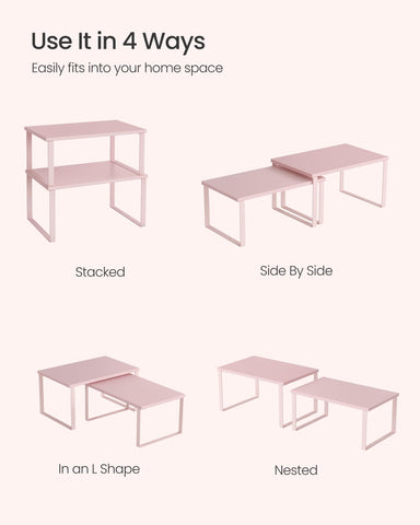 Songmics shelf duo uses metal and engineered wood for durable support.