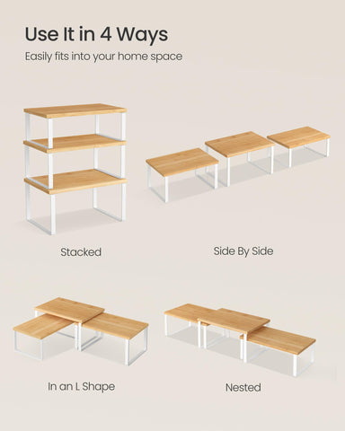 Songmics multipurpose shelves support cosmetics, toiletries, or cookbooks beyond the kitchen.