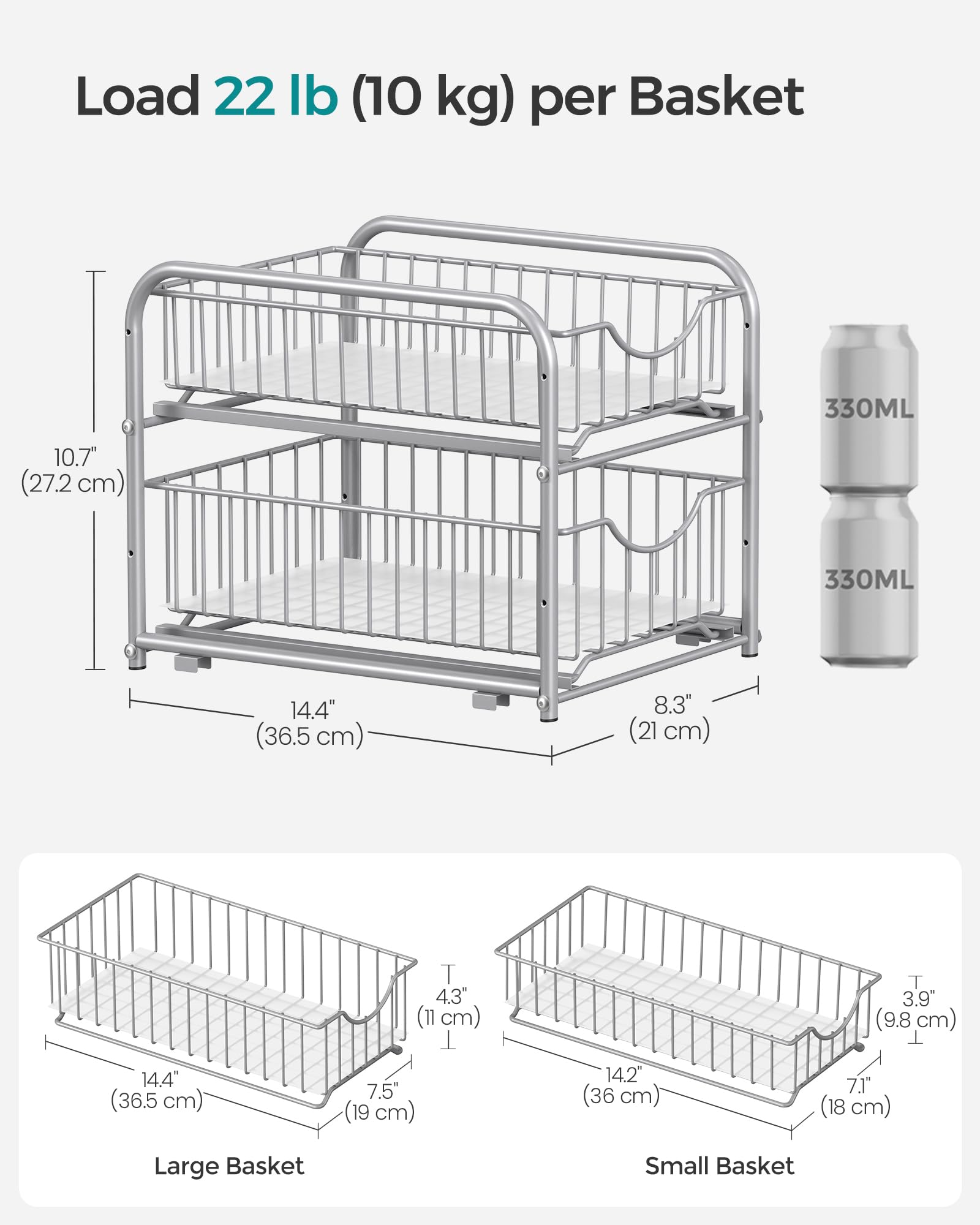 SongMics sliding basket drawer close-up highlights smooth glide