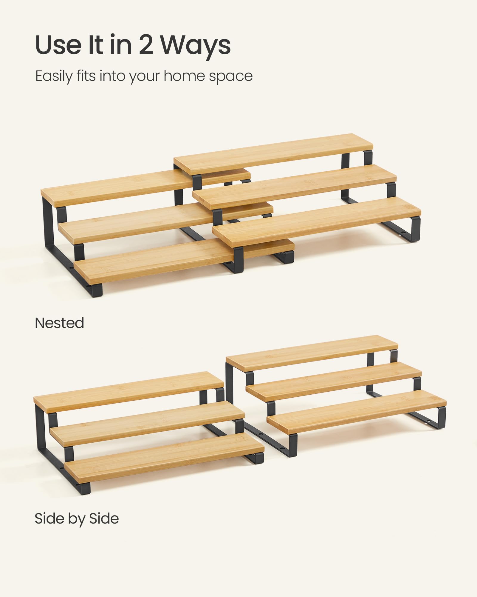 SONGMICS spice rack display keeps jars organized and accessible