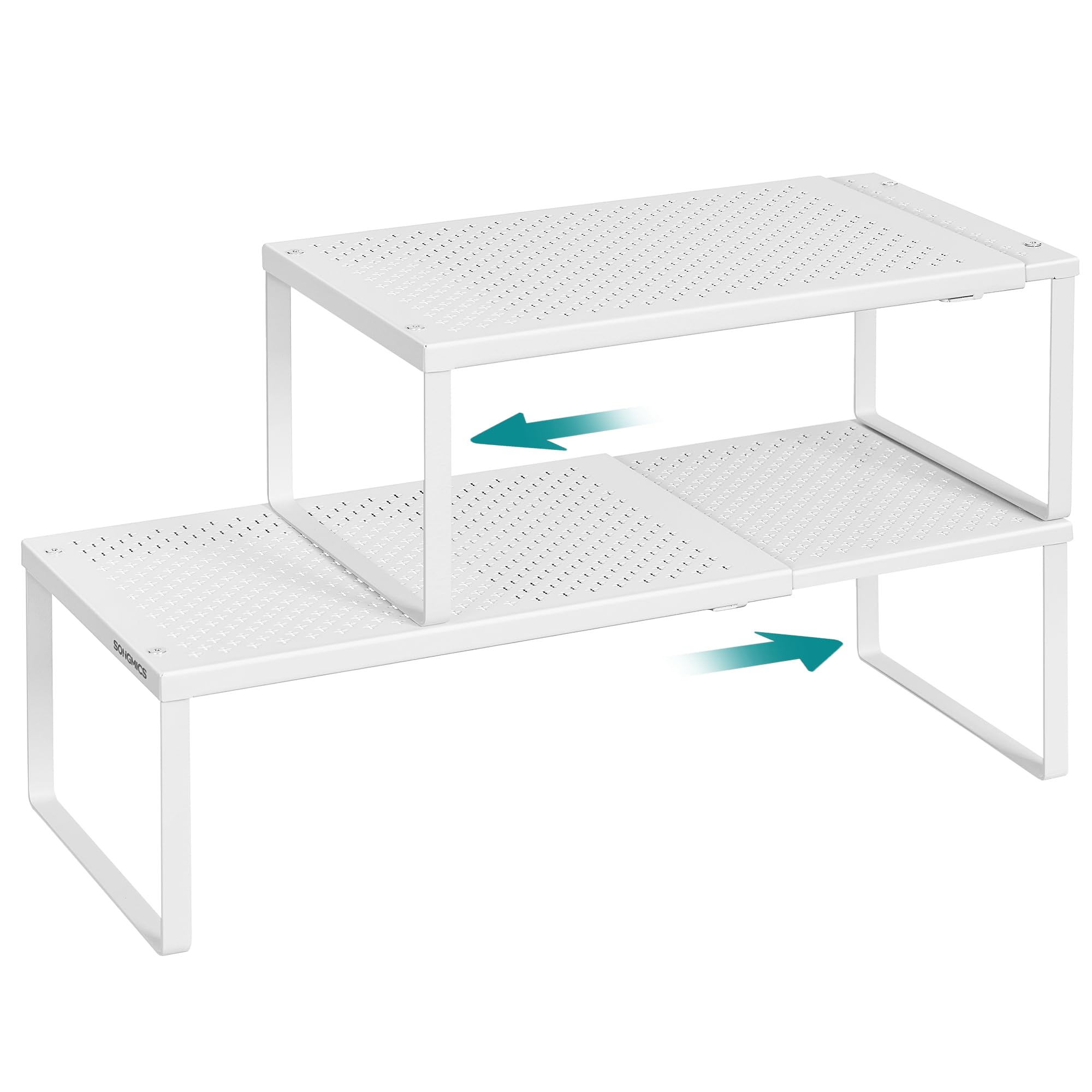 SONGMICS expandable spice rack shows organized, accessible storage for spices