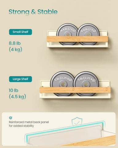 Songmics metal back panel close-up shows strong magnetic hold