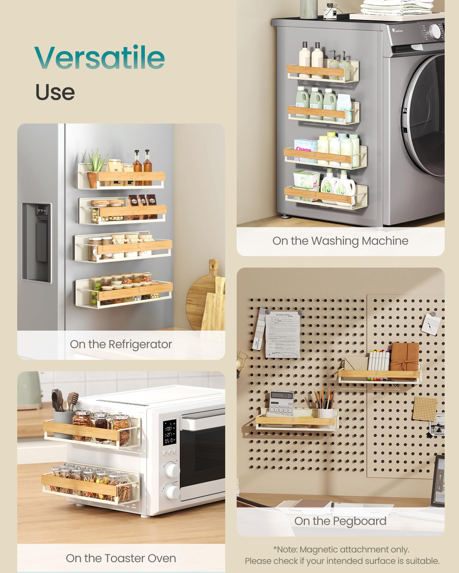 Songmics rack on washing machine demonstrates versatile surface adhesion
