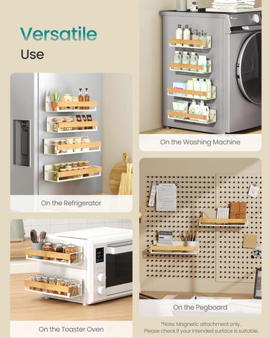 Songmics rack on washing machine demonstrates versatile surface adhesion