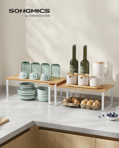 SONGMICS spice rack stackable storage on a counter for easy access