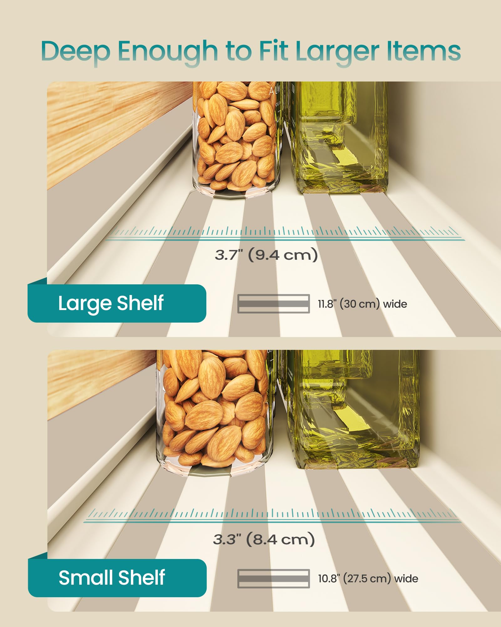 Songmics ventilated base slots allow airflow to spices