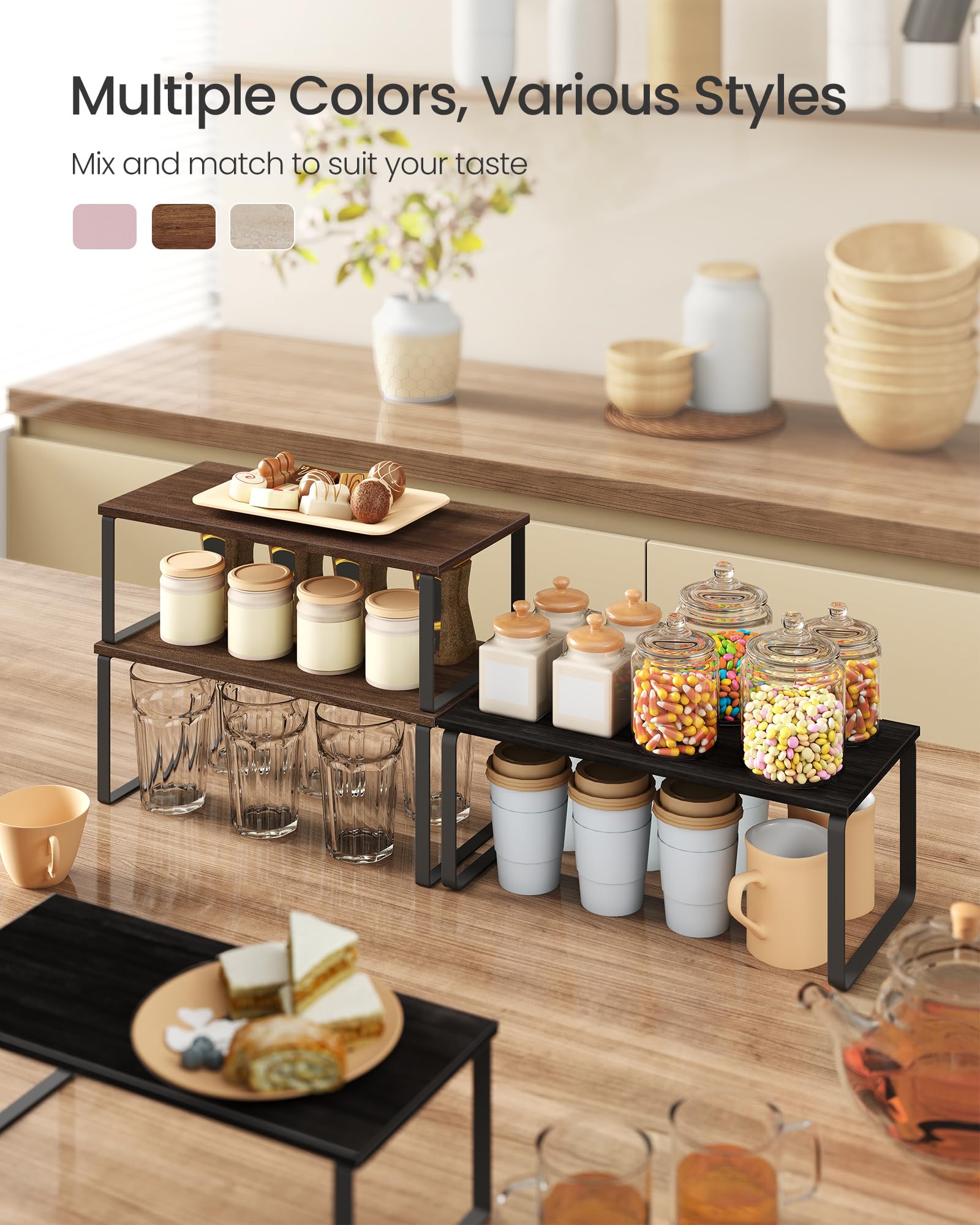 SongMics spice rack with jars keeps spices neatly organized and easy to grab.