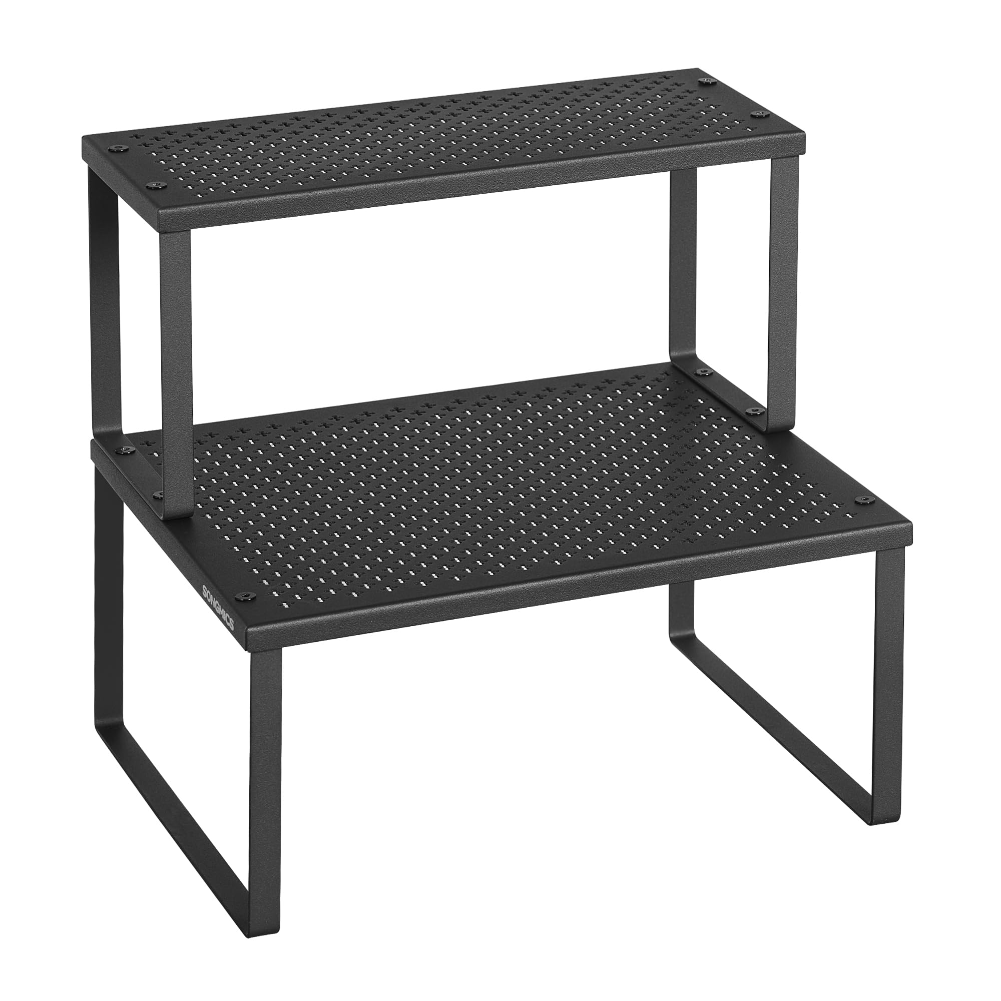 SONGMICS Spice Racks set of 2 in ink black maximize cabinet organization.