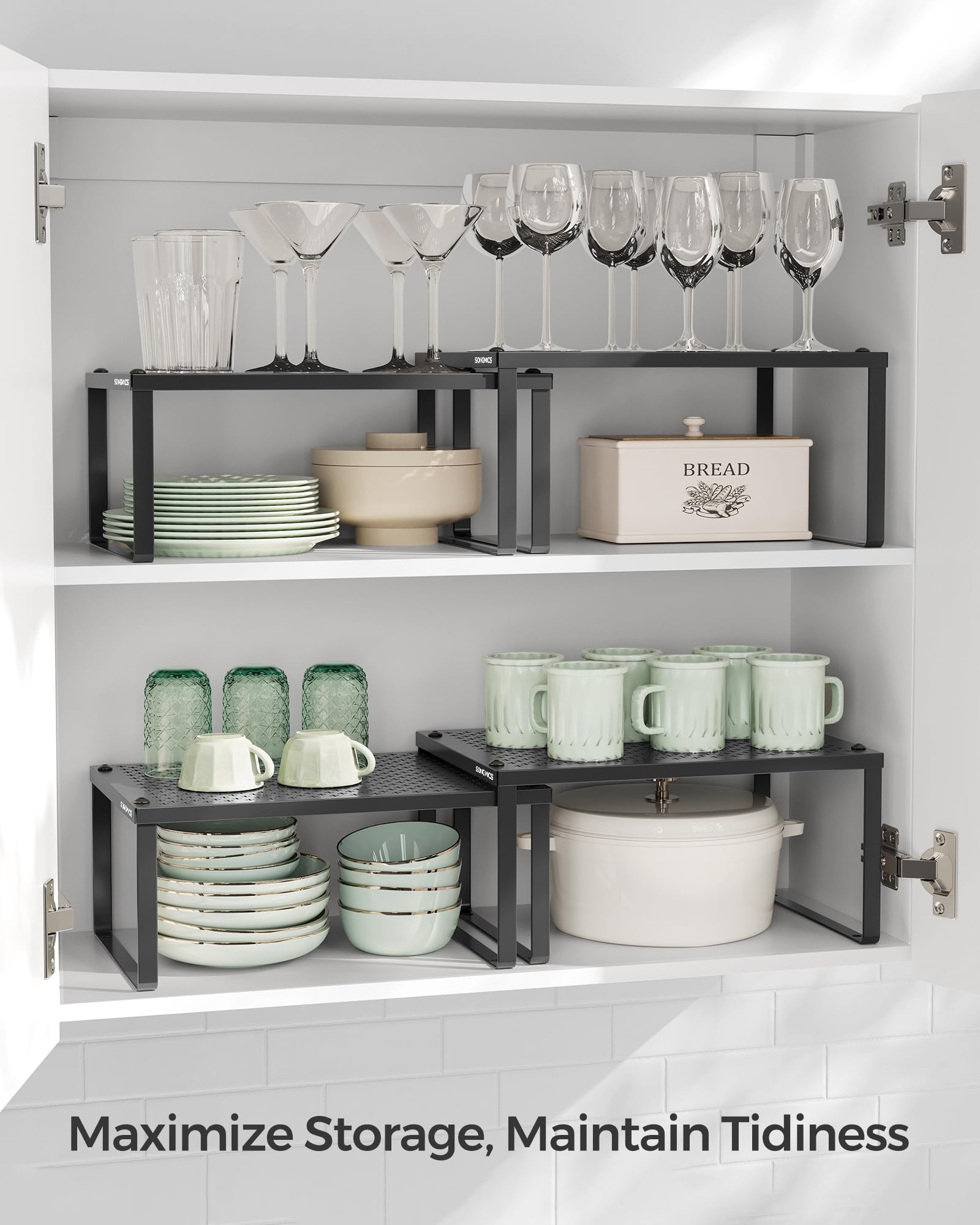 SONGMICS Spice Racks on a countertop display for quick access